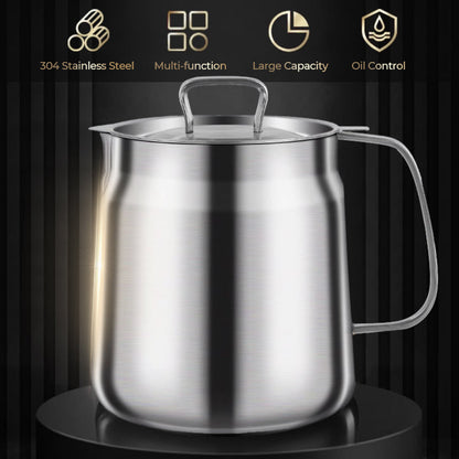Multi-Function Large Capacity Stainless Steel Oil Filter Container (Free Shipping)