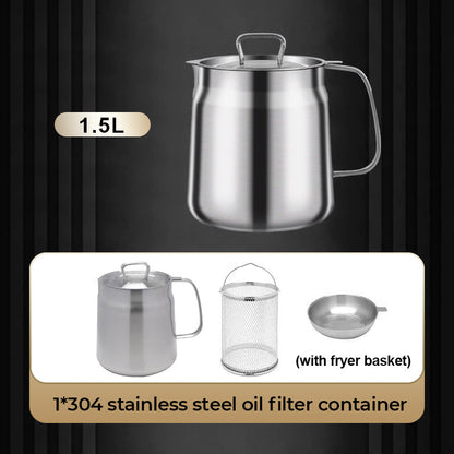 Multi-Function Large Capacity Stainless Steel Oil Filter Container（ Free shipping ）
